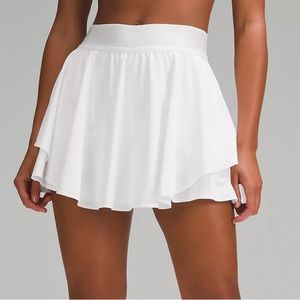 LULULEMON SIZE 12 white Court Rival High-Rise Skirt LONG VERSION